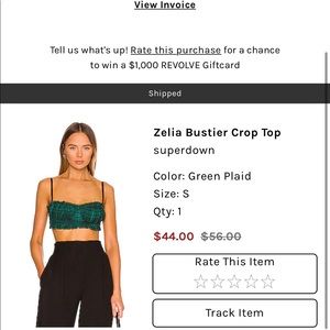 Revolve super down zelia bustier crop top size small